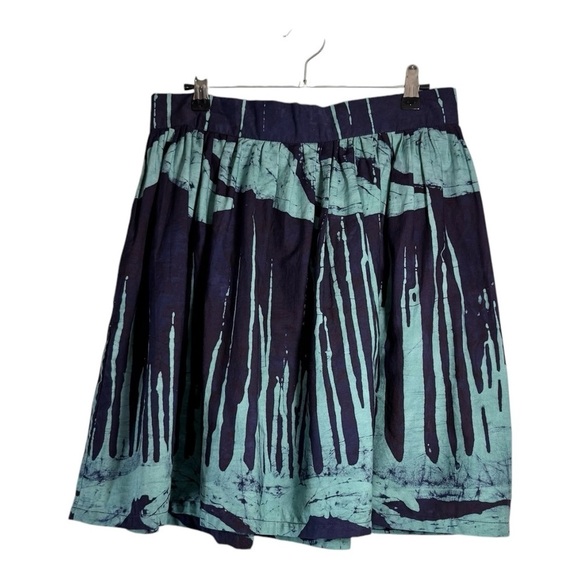 Busayo Ola Batik Fit & Flare Cotton Skirt In Dark Green NWT - Picture 3 of 8